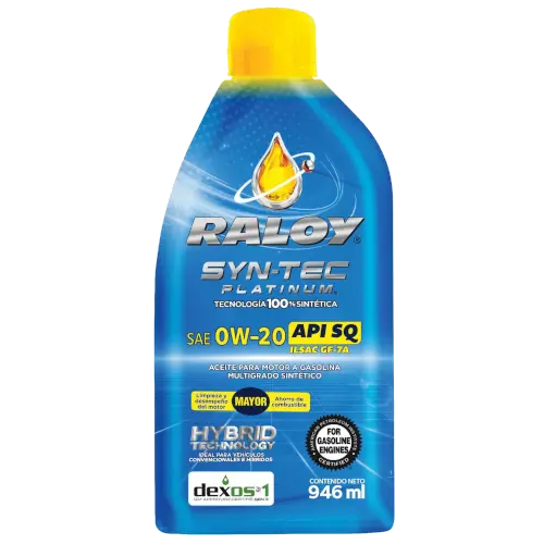 RALOY SYN-TEC PLATINUM SAE 0W-20 API SP/GF-6A DEXOS 3 B/.946